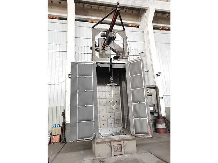 Hook shot blasting machine